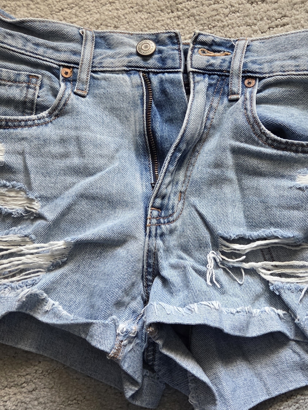 Aeropostale Light Blue Distressed Denim Cutoff Shorts